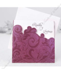 <p>Invitație de nuntă deosebit de elegantă, de culoare mov-vișiniu sidefat, cu model floral în relief. Interiorul invitaţiei este de culoare albă, destinat imprimării textului. În preţ este inclus şi plicul de culoare albă.</p>
