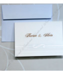 <p>Card pentru așezarea invitaților la masă sau pentru a le mulțumi pentru prezența la eveniment. Prețul cardului include tipărirea textului (color sau negru).</p>