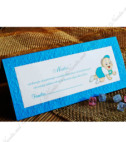 <p>Card de masă pentru botez sau alte evenimente, în interiorul căruia este un compartiment (buzunărel) care poate fi folosit ca plic pentru bani. Prețul cardului include tipărirea textului (color sau negru).</p>