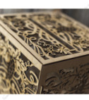 <p>Cutie de dar din lemn, folosită pentru plicurile oferite de invitați la nuntă, cu motive decupate prin tehnica laser. Aceasta reprezintă un accesoriu elegant și util în același timp. Poate fi realizată fie în varianta standard sau personalizată cu textul și datele dorite.</p>