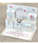 <p>Invitație de botez cu grafică 3D. Partea exterioară a invitației în nuanțe albăstrii îl prezintă pe Mickey Mouse cu cîteva jucării. Interiorul prezintă o camera 3D, textul imprimînduse pe partea inferioară .</p><p><strong>Setul poate fi completat cu:</strong></p><p>•&nbsp;&nbsp;&nbsp;&nbsp;&nbsp;&nbsp;&nbsp;&nbsp; Aranjare la mese;</p><p>•&nbsp;&nbsp;&nbsp;&nbsp;&nbsp;&nbsp;&nbsp;&nbsp; Cartea de urări;</p><p>•&nbsp;&nbsp;&nbsp;&nbsp;&nbsp;&nbsp;&nbsp;&nbsp; Plic de bani;</p><p>•&nbsp;&nbsp;&nbsp;&nbsp;&nbsp;&nbsp;&nbsp;&nbsp; Număr la masă etc.</p><p>•&nbsp;&nbsp;&nbsp;&nbsp;&nbsp;&nbsp;&nbsp;&nbsp; Bomboniera;</p><p>•&nbsp;&nbsp;&nbsp;&nbsp;&nbsp;&nbsp;&nbsp;&nbsp; Cutie pentru colaci;</p><p>•&nbsp;&nbsp;&nbsp;&nbsp;&nbsp;&nbsp;&nbsp;&nbsp; Cutie pentru bani.</p>