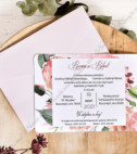 <p>Invitaţie de nuntă decorată cu elemente florale din acuarelă. Invitaţia este prezentată faţa verso. Plicul este inclus în preţ.</p>