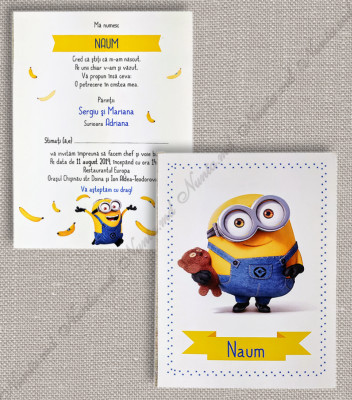 <p>Invitaţie originală cu design personalizat, textul invitaţiei se printeaza pe verso.</p><p><strong>Setul poate fi completat cu:</strong></p><p>•&nbsp;&nbsp;&nbsp;&nbsp;&nbsp;&nbsp;&nbsp;&nbsp; Aranjare la mese;</p><p>•&nbsp;&nbsp;&nbsp;&nbsp;&nbsp;&nbsp;&nbsp;&nbsp; Cartea de urări;</p><p>•&nbsp;&nbsp;&nbsp;&nbsp;&nbsp;&nbsp;&nbsp;&nbsp; Plic de bani;</p><p>•&nbsp;&nbsp;&nbsp;&nbsp;&nbsp;&nbsp;&nbsp;&nbsp; Număr la masă etc.</p><p>•&nbsp;&nbsp;&nbsp;&nbsp;&nbsp;&nbsp;&nbsp;&nbsp; Bomboniera;</p><p>•&nbsp;&nbsp;&nbsp;&nbsp;&nbsp;&nbsp;&nbsp;&nbsp; Cutie pentru colaci;</p><p>•&nbsp;&nbsp;&nbsp;&nbsp;&nbsp;&nbsp;&nbsp;&nbsp; Cutie pentru bani.</p><p><strong>ATENŢIE: </strong>În dependenţă de tipul hârtiei, complexitatea modelului şi componentele alese, preţul poate varia.&nbsp;</p><p>Designul poate modificat !!!</p>