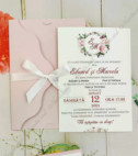 <p>Invitaţie pentru nunta , Setul este compus din cartonaş invitaţie (carton alb mat), plic roz accesorizat cu o fundiţa.</p><p><strong>Setul poate fi completat cu:</strong></p><p>• Plic invitaţie;</p><p>• Aranjare la mese;</p><p>• Plic de bani;</p><p>• Număr la masă etc.</p><p>Aceste componente pot fi сomandate atât în set cât şi separat.&nbsp;</p><p><strong>ATENŢIE: </strong>În dependenţă de tipul hârtiei, complexitatea modelului şi componentele alese, preţul poate varia.&nbsp;</p><p>Orice idee poate fi realizată !!!</p>