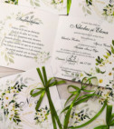 <p>Set invitaţie, ce se deschide ca o cărţulie, accesorizată cu fundiţă verde.</p><p><strong>Setul poate fi completat cu:</strong></p><p>• Plic invitaţie;</p><p>• Aranjare la mese;</p><p>• Plic de bani;</p><p>• Număr la masă etc.</p><p>Aceste componente pot fi сomandate atât în set cât şi separat.&nbsp;</p><p><strong>ATENŢIE: </strong>În dependenţă de tipul hârtiei, complexitatea modelului şi componentele alese, preţul poate varia.&nbsp;</p><p>Orice idee poate fi realizată !!!</p>