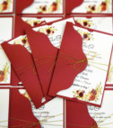 <p>Set compus din cartonaş invitaţie (carton alb mat), plic roşu accesorizat cu o fudiţa aurie.</p><p><strong>Setul poate fi completat cu:</strong></p><p>• Plic invitaţie;</p><p>• Aranjare la mese;</p><p>• Plic de bani;</p><p>• Număr la masă etc.</p><p>Aceste componente pot fi сomandate atât în set cât şi separat.&nbsp;</p><p><strong>ATENŢIE: </strong>În dependenţă de tipul hârtiei, complexitatea modelului şi componentele alese, preţul poate varia.&nbsp;</p><p>Orice idee poate fi realizată !!!</p>