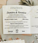 <p>Set invitaţie de nunta, ce se deschide ca o cărţulie, confecţionată din carton alb mat accesorizată cu fundiţă.</p><p><strong>Setul poate fi completat în acelaşi stil cu:</strong></p><p>• &nbsp;Cartonaş aranjare la mese;</p><p>• Plic de bani;</p><p>• Număr la masă etc.</p><p>Aceste componente pot fi сomandate atât în set cât şi separat.&nbsp;</p><p><strong>ATENŢIE</strong>: În dependenţă de tipul hârtiei, complexitatea modelului şi componentele alese, preţul poate varia.&nbsp;</p><p>Orice idee poate fi realizată !!!</p>