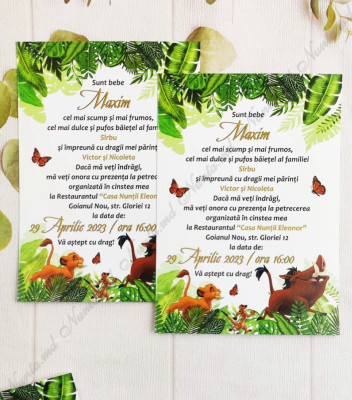 <p>Invitaţie la cumatrie sau botez, cu design personalizat, imprimat pe un cartonaş alb.</p><p><strong>Setul poate fi completat cu:</strong></p><p>•&nbsp;&nbsp;&nbsp;&nbsp;&nbsp;&nbsp;&nbsp;&nbsp; Aranjare la mese;</p><p>•&nbsp;&nbsp;&nbsp;&nbsp;&nbsp;&nbsp;&nbsp;&nbsp; Cartea de urări;</p><p>•&nbsp;&nbsp;&nbsp;&nbsp;&nbsp;&nbsp;&nbsp;&nbsp; Plic de bani;</p><p>•&nbsp;&nbsp;&nbsp;&nbsp;&nbsp;&nbsp;&nbsp;&nbsp; Număr la masă etc.</p><p>•&nbsp;&nbsp;&nbsp;&nbsp;&nbsp;&nbsp;&nbsp;&nbsp; Bomboniera;</p><p>•&nbsp;&nbsp;&nbsp;&nbsp;&nbsp;&nbsp;&nbsp;&nbsp; Cutie pentru colaci;</p><p>•&nbsp;&nbsp;&nbsp;&nbsp;&nbsp;&nbsp;&nbsp;&nbsp; Cutie pentru bani.</p><p>&nbsp;</p><p><strong>ATENŢIE: </strong>În dependenţă de tipul hârtiei, complexitatea modelului şi componentele alese, preţul poate varia.&nbsp;</p><p>Designul poate modificat !!!</p>