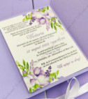 <p>Invitaţie la cumatrie sau botez, confecţionat din carton mov,cu design personalizat, &nbsp;pe partea din interior este imprimat textul invitației.&nbsp;</p><p><strong>Setul poate fi completat cu:</strong></p><p>•&nbsp;&nbsp;&nbsp;&nbsp;&nbsp;&nbsp;&nbsp;&nbsp; Aranjare la mese;</p><p>•&nbsp;&nbsp;&nbsp;&nbsp;&nbsp;&nbsp;&nbsp;&nbsp; Cartea de urări;</p><p>•&nbsp;&nbsp;&nbsp;&nbsp;&nbsp;&nbsp;&nbsp;&nbsp; Plic de bani;</p><p>•&nbsp;&nbsp;&nbsp;&nbsp;&nbsp;&nbsp;&nbsp;&nbsp; Număr la masă etc.</p><p>•&nbsp;&nbsp;&nbsp;&nbsp;&nbsp;&nbsp;&nbsp;&nbsp; Cutie pentru colaci;</p><p>•&nbsp;&nbsp;&nbsp;&nbsp;&nbsp;&nbsp;&nbsp;&nbsp; Cutie pentru bani.</p><p><strong>ANTENŢIE: </strong>În dependenţă de tipul hârtiei, complexitatea modelului şi componentele alese, preţul poate varia.&nbsp;</p><p>Designul poate modificat !!!</p>