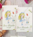 <p>Invitaţie pentru cumatrie cu tematica &nbsp;"Alice in Wonderland", cu design personalizat confecţionată din carton alb.</p><p>La dorinţă se imprimă şi poza bebeluşului.(contra cost)</p><p><strong>Setul poate fi completat cu:</strong></p><p>•&nbsp;&nbsp;&nbsp;&nbsp;&nbsp;&nbsp;&nbsp;&nbsp; Aranjare la mese;</p><p>•&nbsp;&nbsp;&nbsp;&nbsp;&nbsp;&nbsp;&nbsp;&nbsp; Cartea de urări;</p><p>•&nbsp;&nbsp;&nbsp;&nbsp;&nbsp;&nbsp;&nbsp;&nbsp; Plic de bani;</p><p>•&nbsp;&nbsp;&nbsp;&nbsp;&nbsp;&nbsp;&nbsp;&nbsp; Număr la masă etc.</p><p>•&nbsp;&nbsp;&nbsp;&nbsp;&nbsp;&nbsp;&nbsp;&nbsp; Cutie pentru colaci;</p><p>•&nbsp;&nbsp;&nbsp;&nbsp;&nbsp;&nbsp;&nbsp;&nbsp; Cutie pentru bani.</p><p><strong>ATENŢIE: </strong>În dependenţă de tipul hârtiei, complexitatea modelului şi componentele alese, preţul poate varia.&nbsp;</p><p>Designul poate modificat !!!</p>