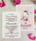 <p>Invitaţie la cumatrie sau botez, cu design personalizat, &nbsp;tematica IEPURAŞ. Imprimarea e posibilă pe ambele părţi ale cartonaşului.</p><p><strong>Setul poate fi completat cu:</strong></p><p>•&nbsp; Cartonaş cu aranjarea la mese;</p><p>• Cartea de urări;</p><p>•&nbsp;Plic de bani;</p><p>•&nbsp;Număr la masă etc.</p><p>•&nbsp;Bomboniera;</p><p>•&nbsp; Cutie pentru colaci;</p><p>•&nbsp;Cutie pentru plicuri de bani.</p><p><strong>ATENŢIE: </strong>În dependenţă de tipul hârtiei, complexitatea modelului şi componentele alese, preţul poate varia.&nbsp;</p><p>Designul poate modificat !!!</p>